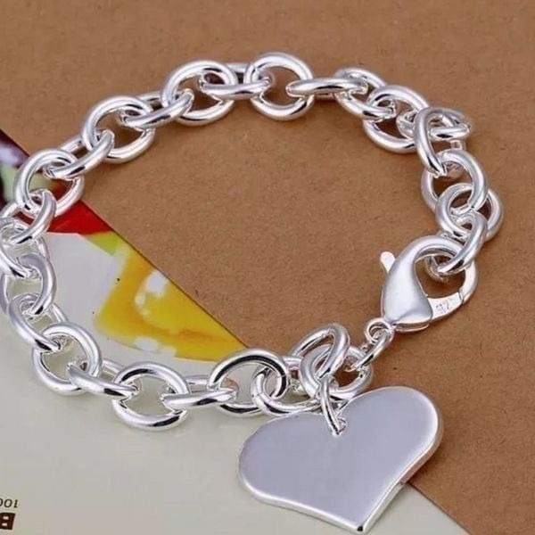 The Linked Heart Charm bracelet with lobster closure