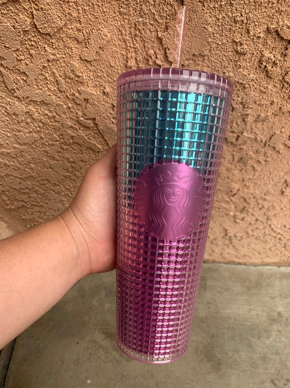 Starbucks studded pink/blue tumbler