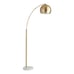 Hayden Brass Arc And White Marble Floor Lamp