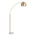 Hayden Brass Arc And White Marble Floor Lamp