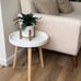 Round Side Table Set of 2, White Tray Nightstand Coffee End Table