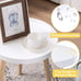 Round Side Table Set of 2, White Tray Nightstand Coffee End Table