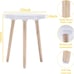 Round Side Table Set of 2, White Tray Nightstand Coffee End Table