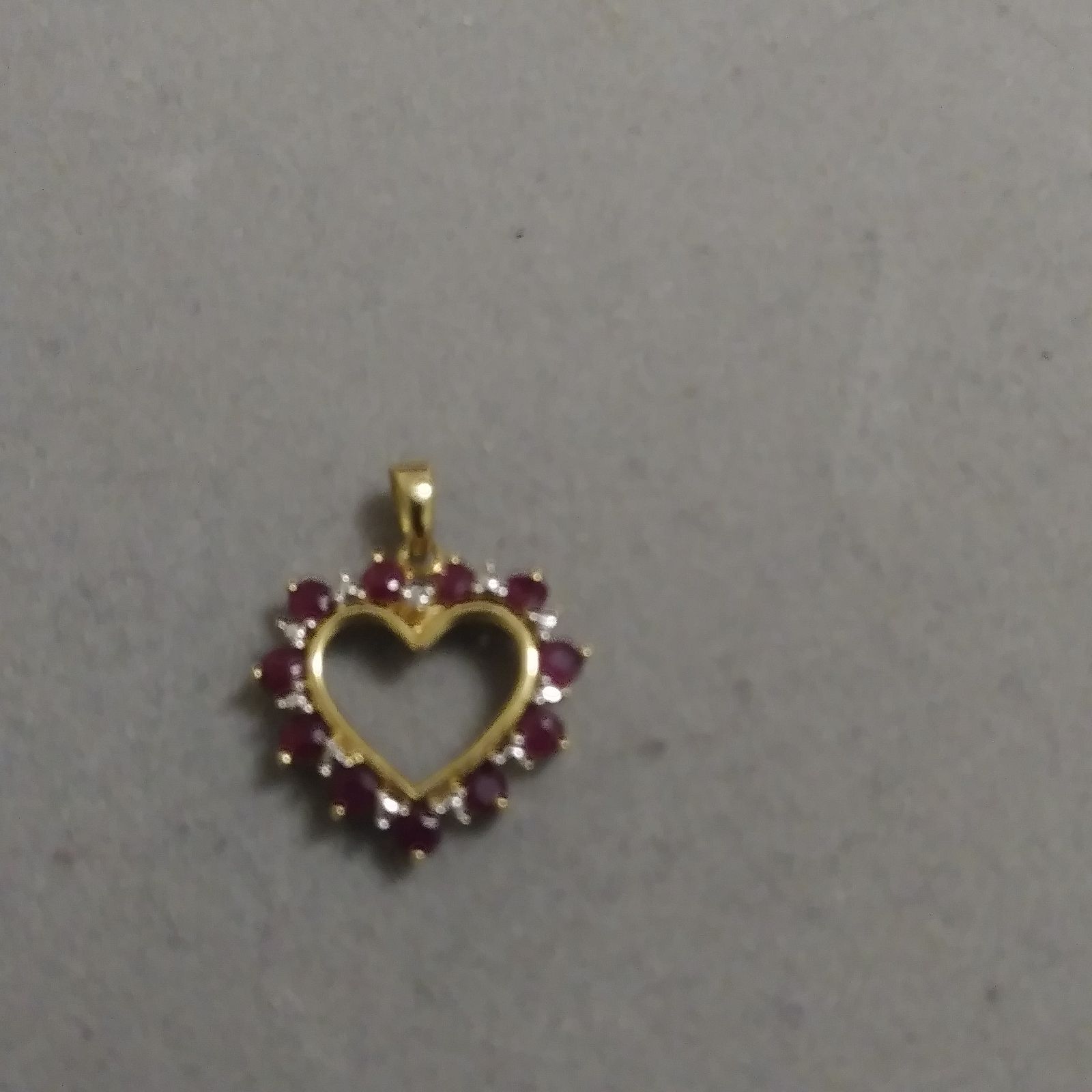 10kt Genuine Ruby Heart pendant ...