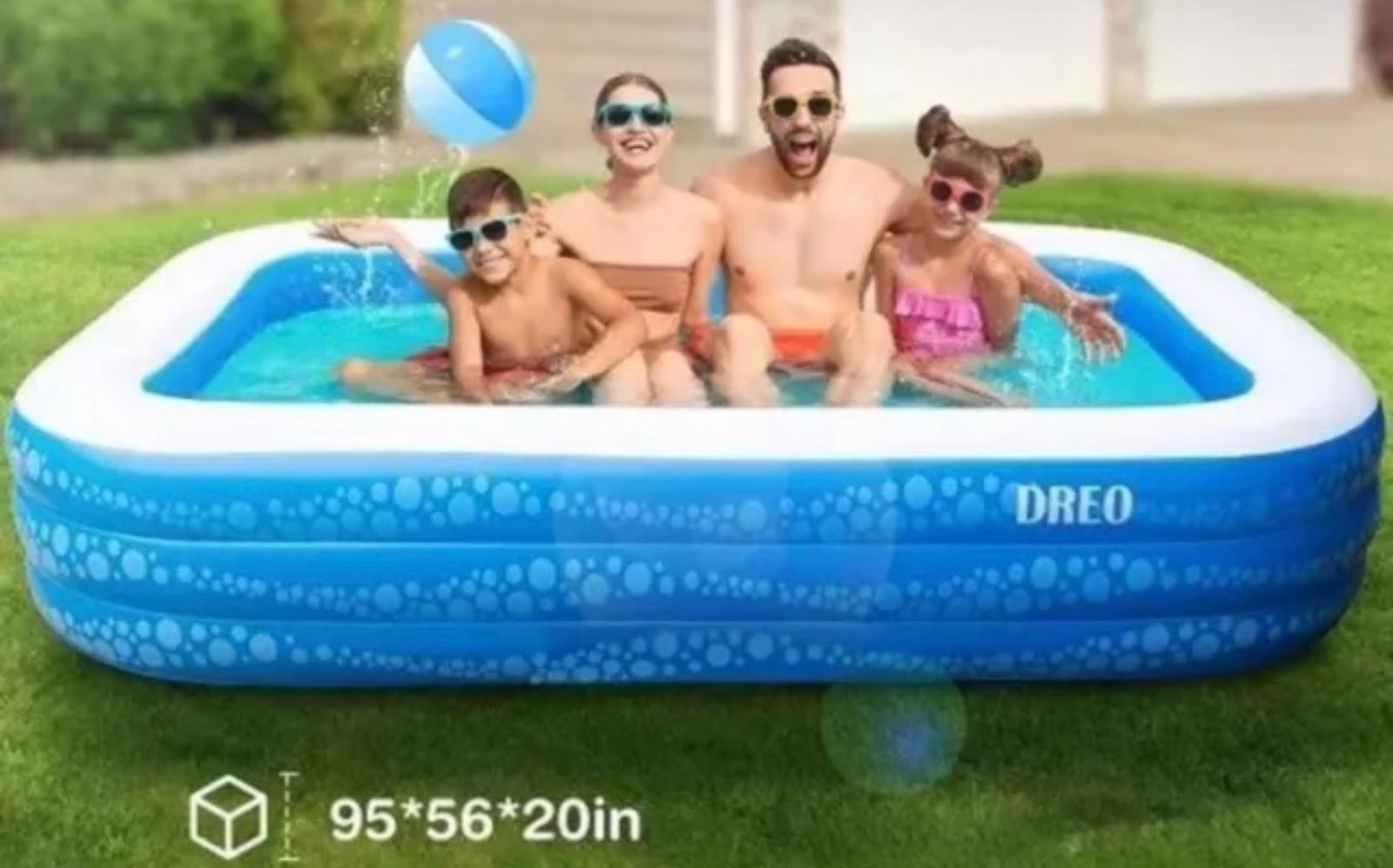 DREO Inflatable Kid's Swimming Pool - 95 x 56 x 21 - DR-HSP002