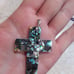 XLarge Natural Ablone Shell Cross pendan