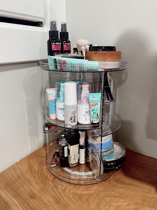 Rotating Makeup Organizer, DIY 8 Adjustable Layers Spinning Skincare Organizer
