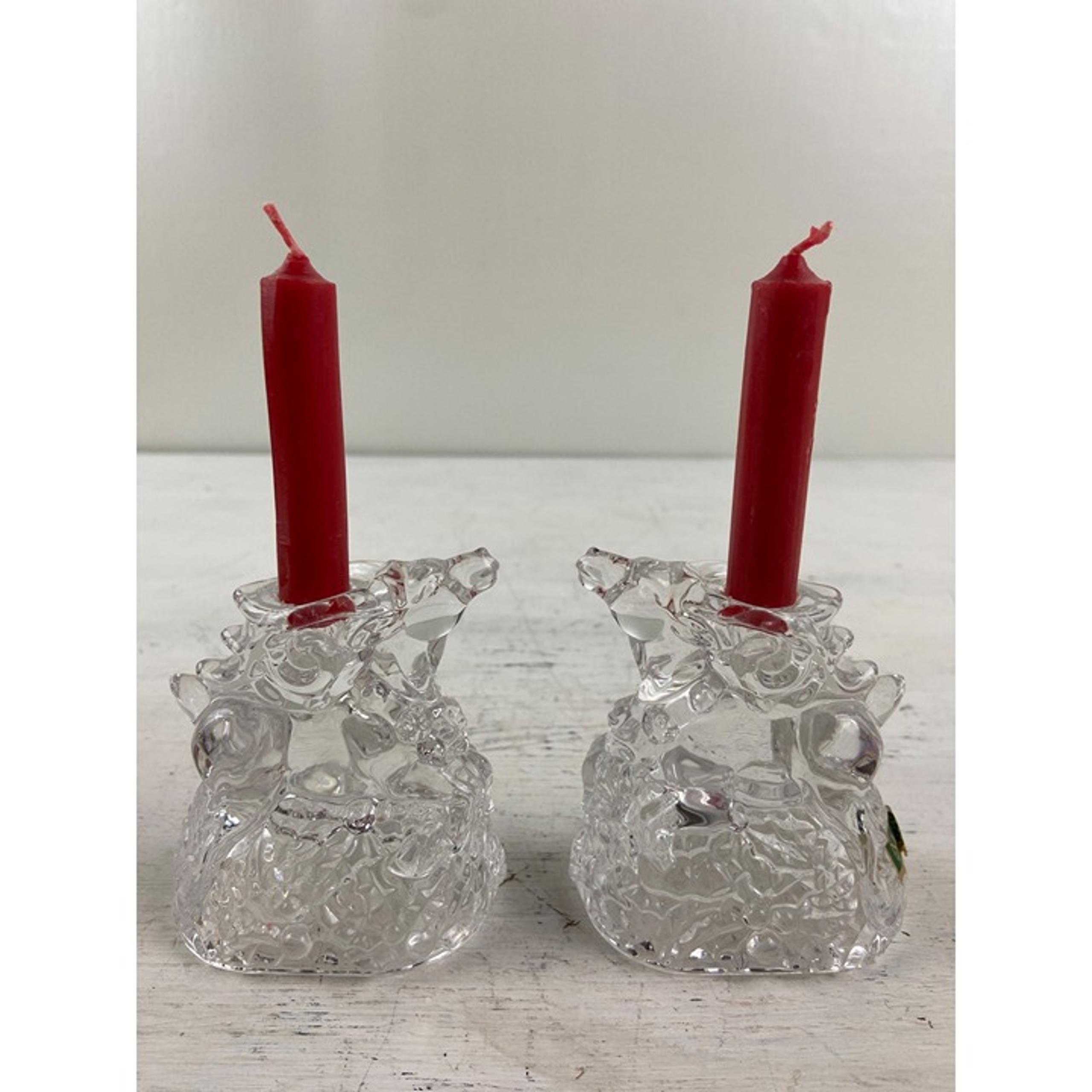 Marquis Waterford Crystal Made in Germany Pair of Reindeer Candle Sticks