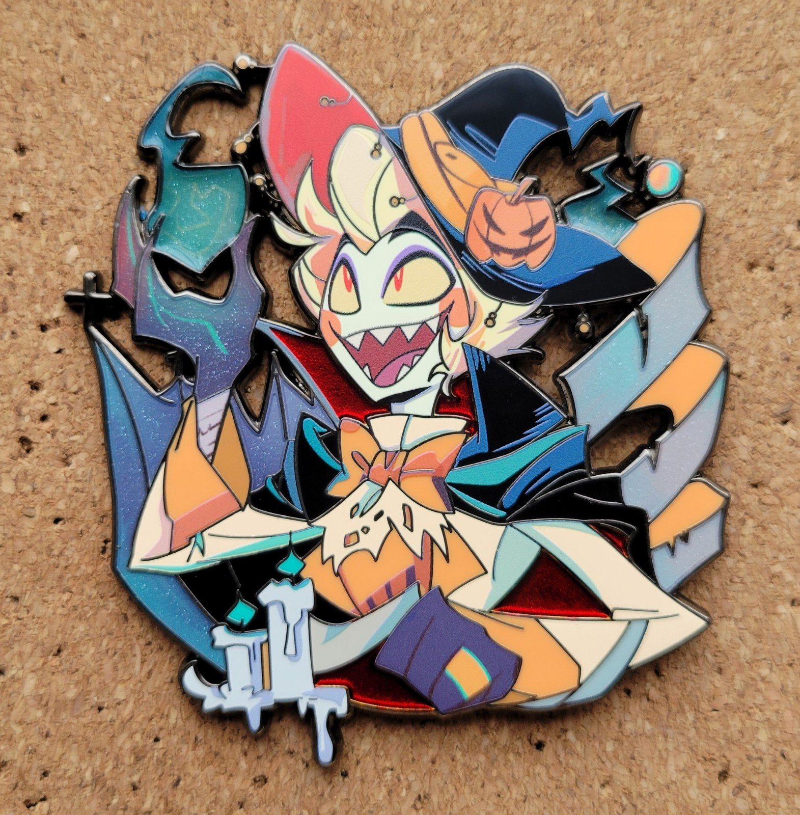 Orangeshapins Hazbin Hotel Lucifer Morningstar Halloween BN Variant Enamel Pin