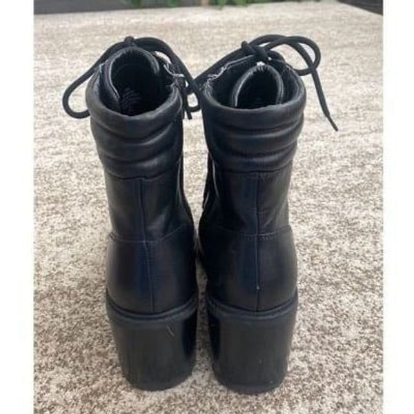 MARC FISHER Laboni Leather Combat Boots 10