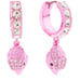 Kurt Geiger Signature Eagle Pave Pink Huggie Hoop Earrings