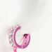 Kurt Geiger Signature Eagle Pave Pink Huggie Hoop Earrings