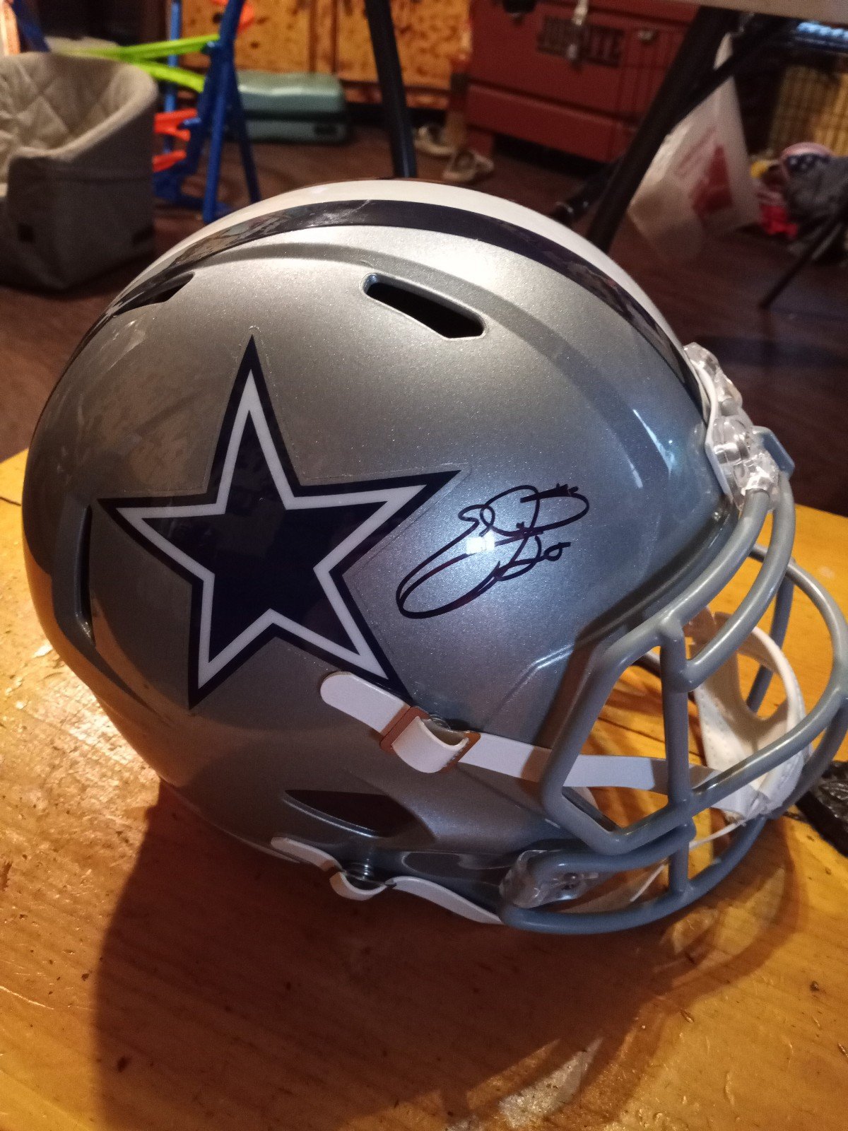Emmitt Smith signed cowboy helmet