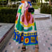 Zara maxi skirt full voluminous skirt printed abstract colorful high rise medium