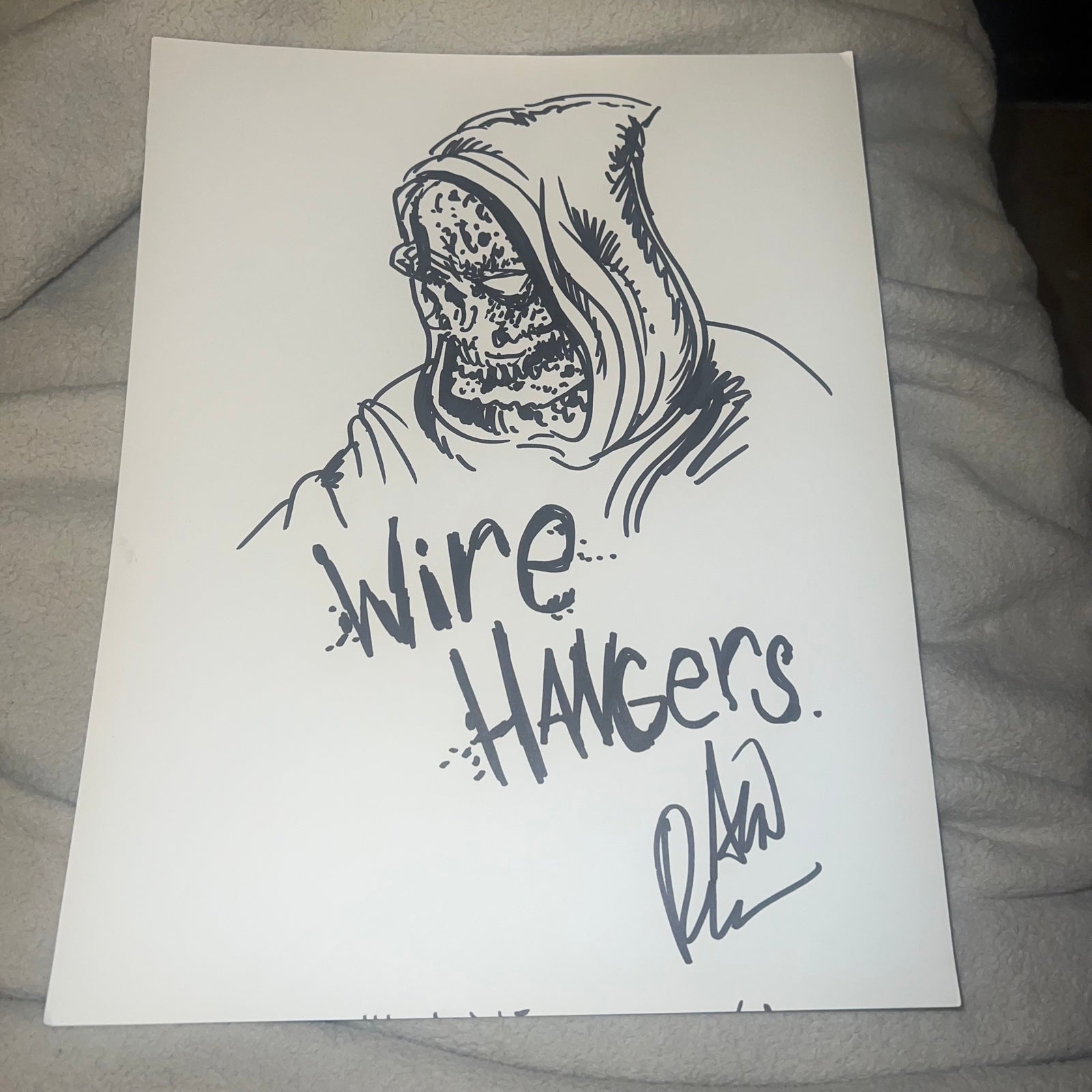 ALAN ROBERT HAND SKETCHED WIRE HANGERS SIGNED ORIGINAL ART
