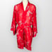 Natori (M) Satin Wrap Robe Short Red Butterfly Sheer Kimono Belt FREE SHIPPING