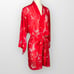 Natori (M) Satin Wrap Robe Short Red Butterfly Sheer Kimono Belt FREE SHIPPING