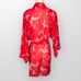 Natori (M) Satin Wrap Robe Short Red Butterfly Sheer Kimono Belt FREE SHIPPING