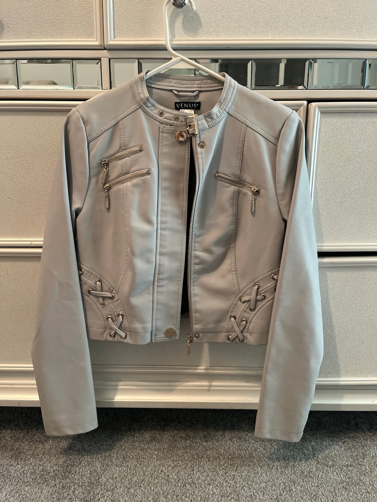 Venus faux leather gray jacket