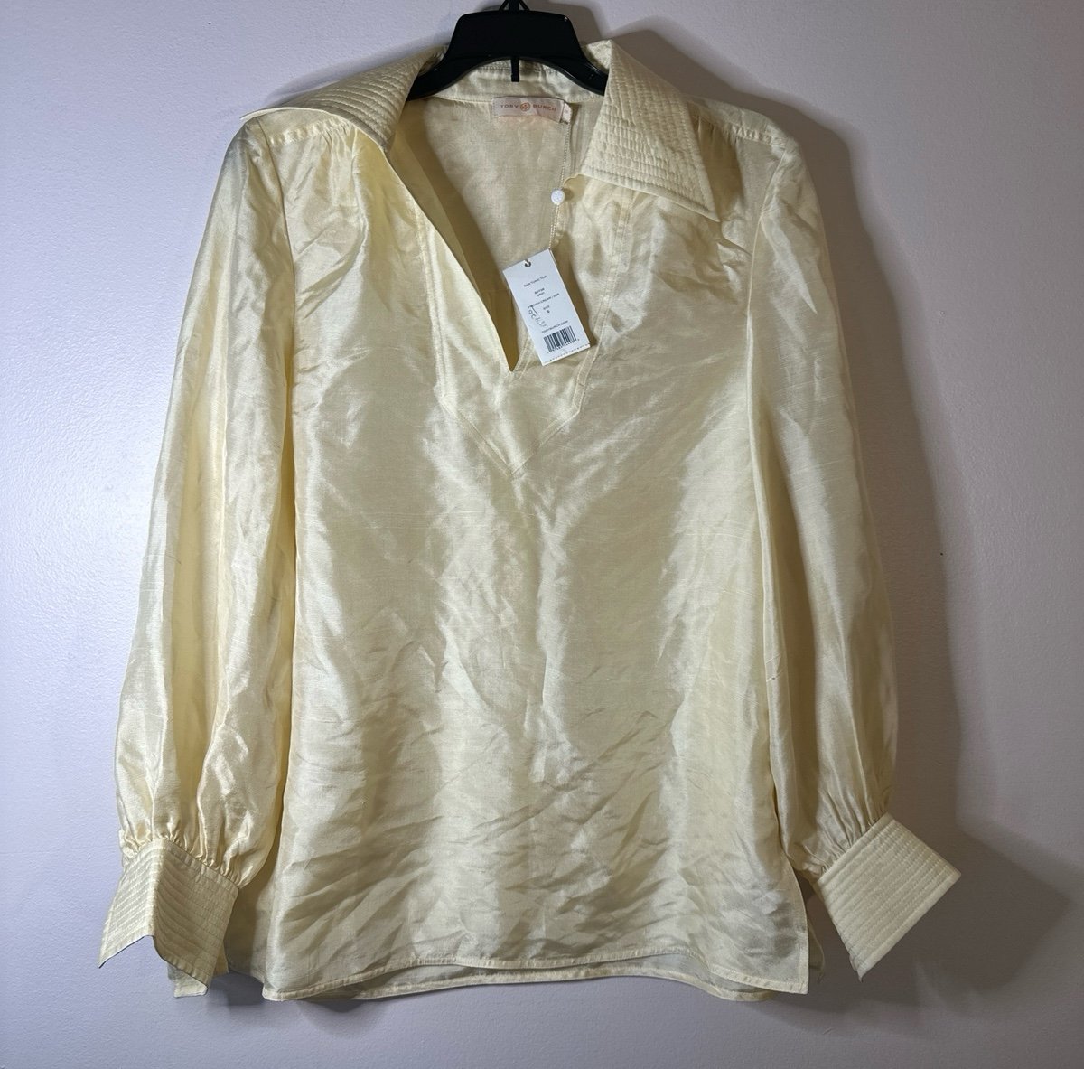 Tory Burch SILK TUNIC TOP Small New With Tag! COLOR CREAM