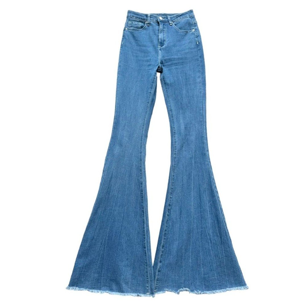 High Waist Blue Flare Leg Denim Jeans