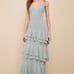 Sage tiered Maxi Dress