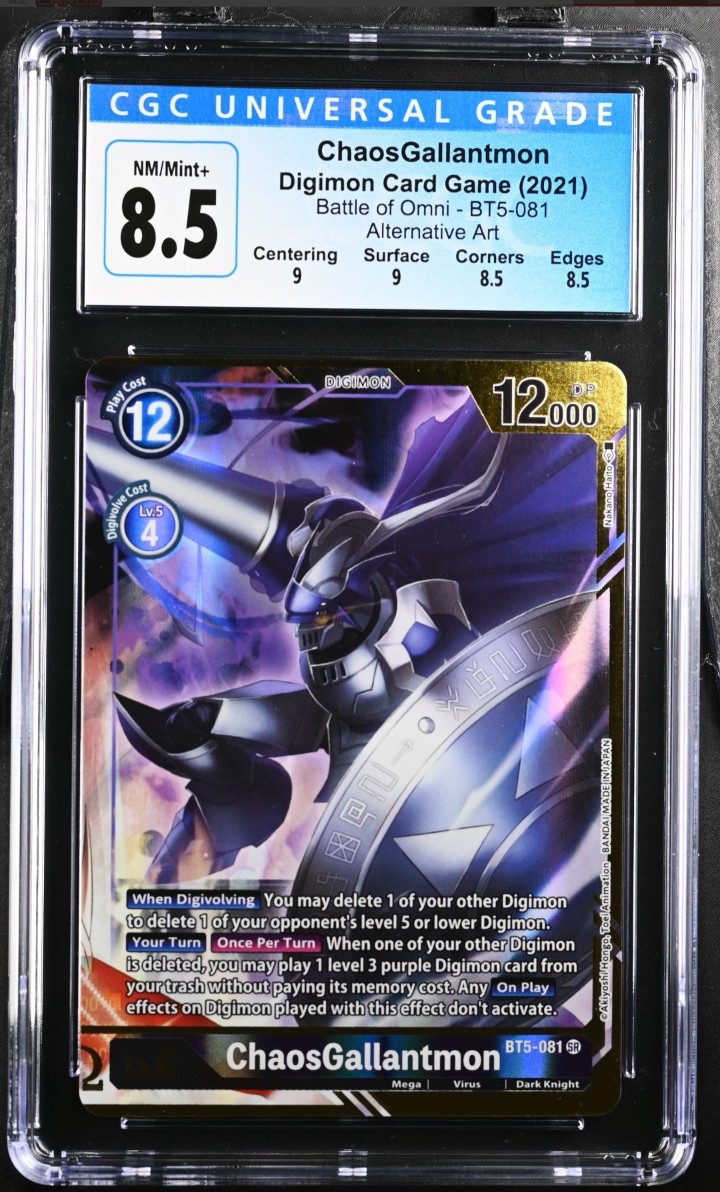ChaosGallantmon Alt Art Digimon 2021 Battle of Omni BT5-081 Card CGC 8.5 NM/Mint