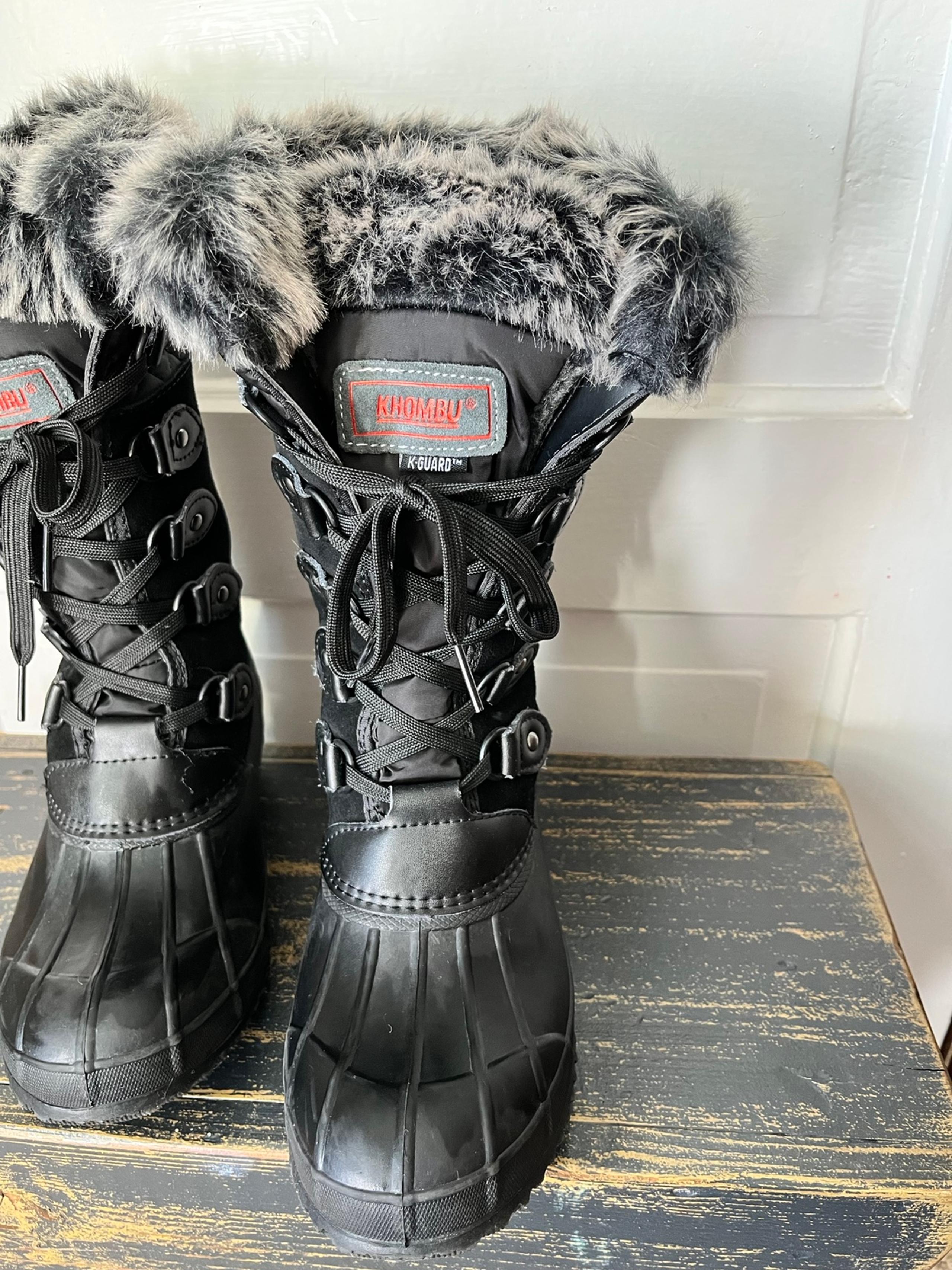 Women’s KHOMBU K- Guard Lace Up Winter Boots Rubber & Suede Size 6 M