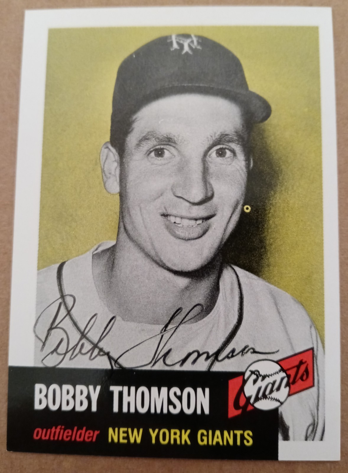 BOBBY THOMSON AUTOGRAPHED 1953 TOPPS REPRINT- NICE!!!