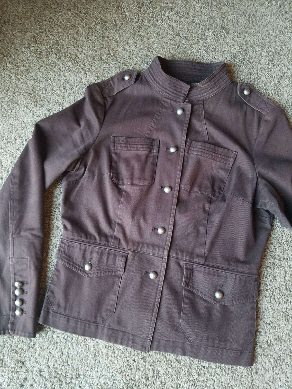 Chocolate brown tailored military jacket