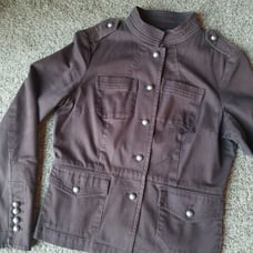 Chocolate brown tailored military jacket