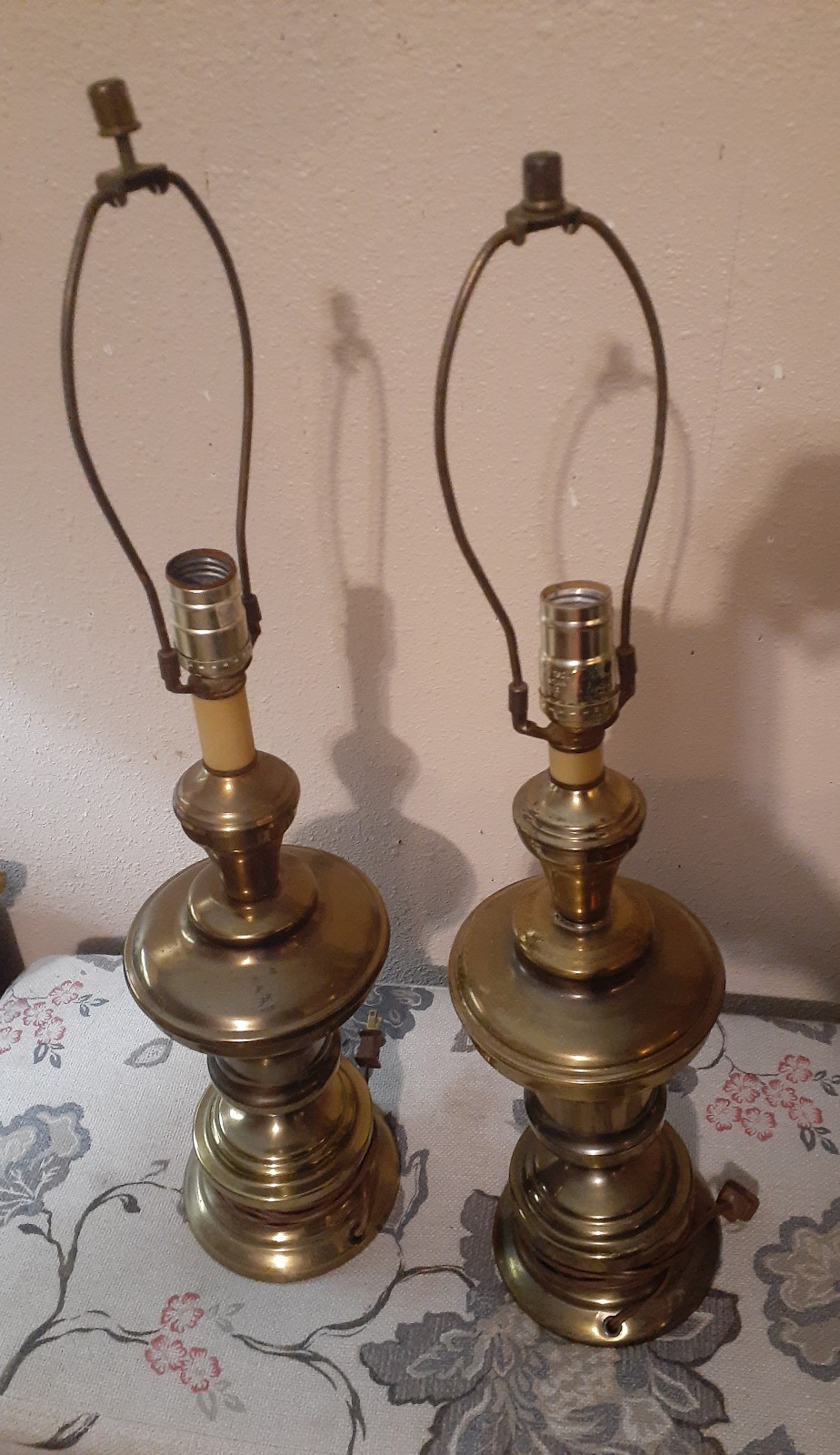 2 Vintage Gold Lamps