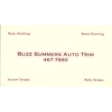 Buzz Summers Auto Trim Vintage Business Card SD9-B8