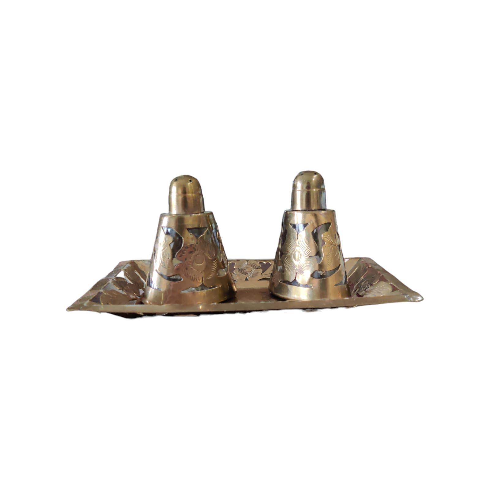 Vintage Mexican Brass Salt and Pepper Shaker
