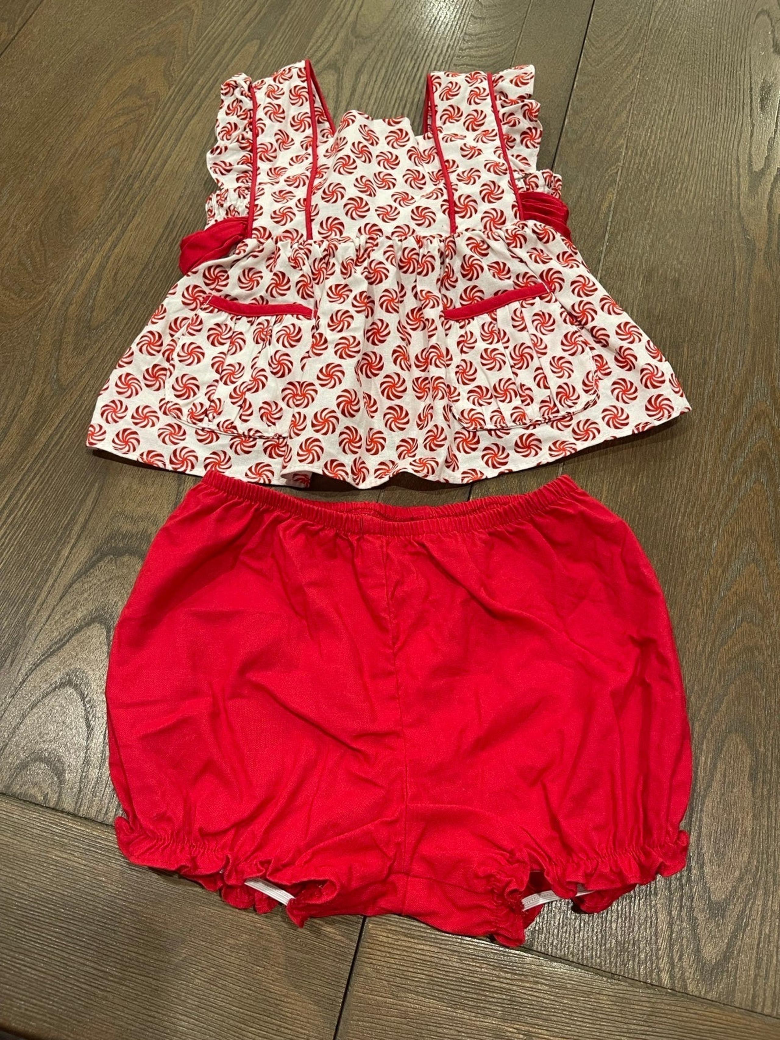 RicRac and Ruffles candy cane outfit