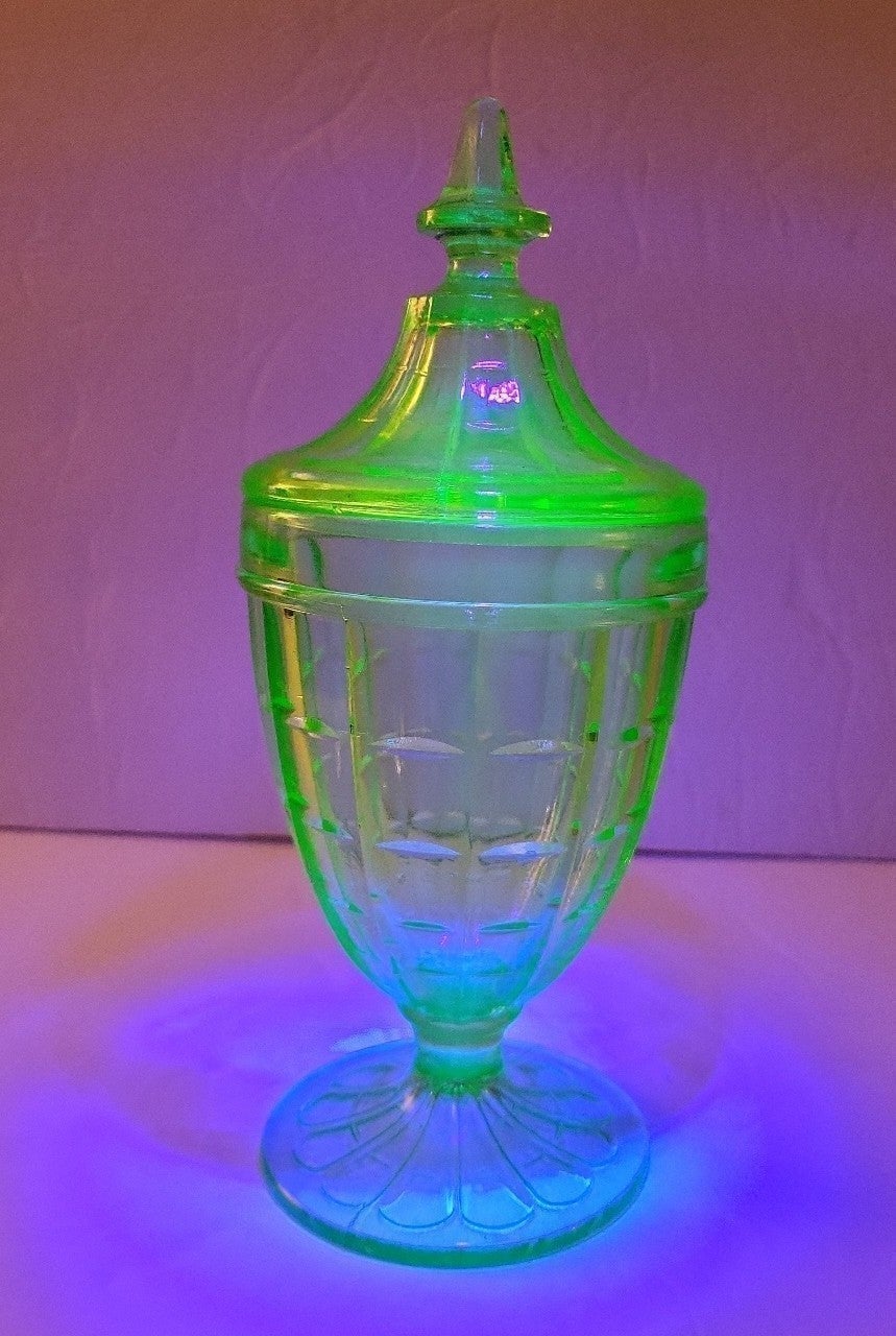 Hazel-Atlas Uranium glass Candy Dish
