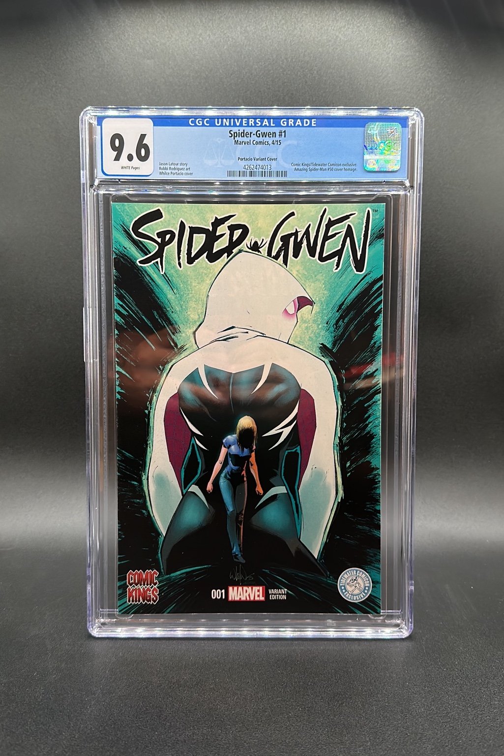 CGC 9.6 Spider-Gwen #1 (Whilce Portaco Comic Kings Variant Cover)
