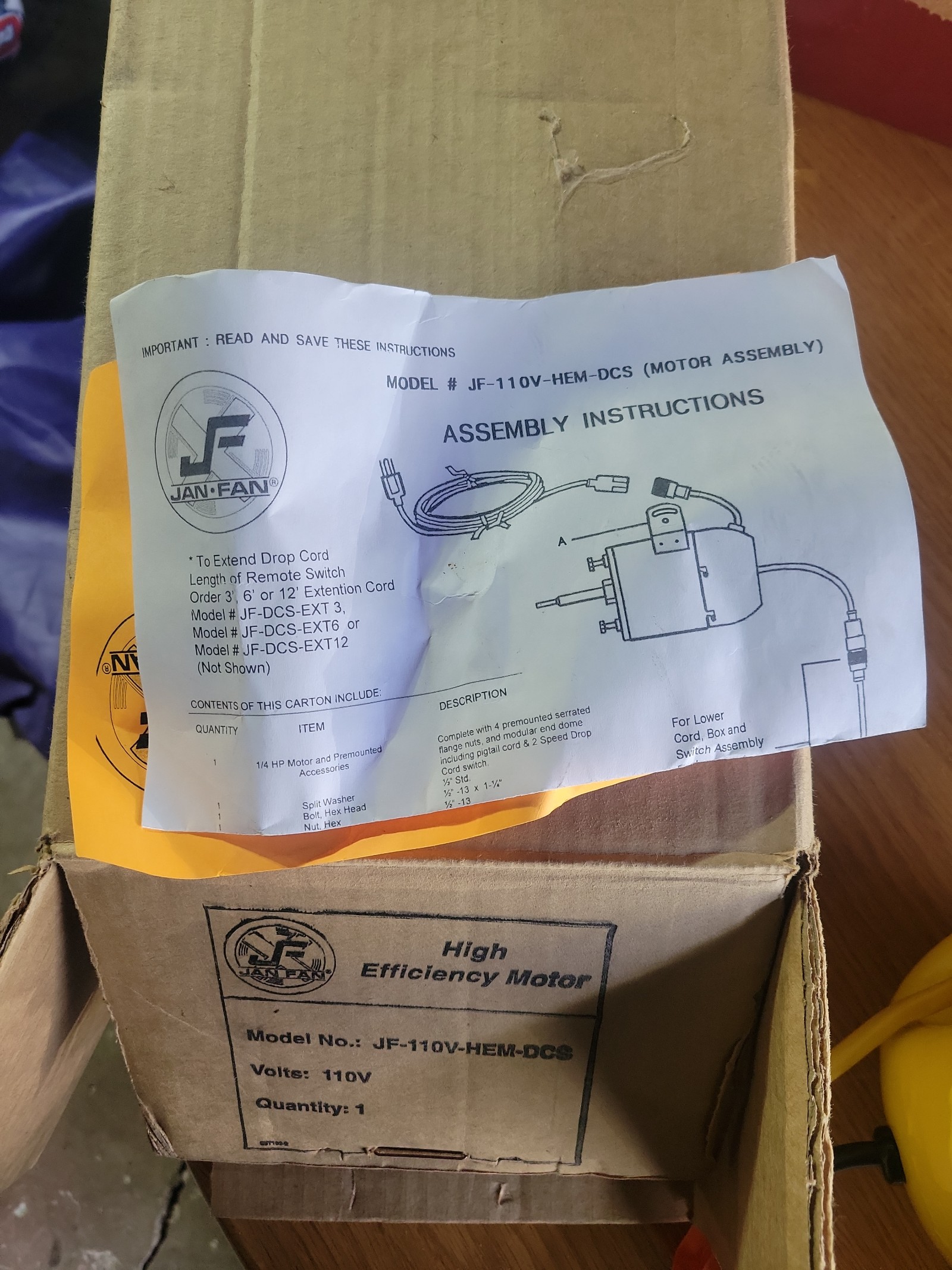 Brand new Jan fan industrial fan motor - detail