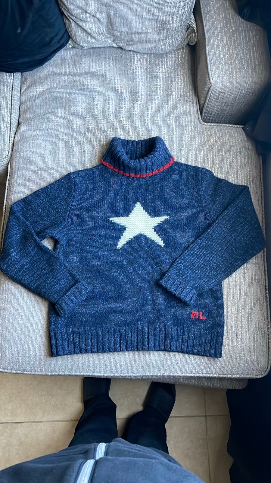 Vintage Ralph Lauren Star turtleneck sweater Blue label