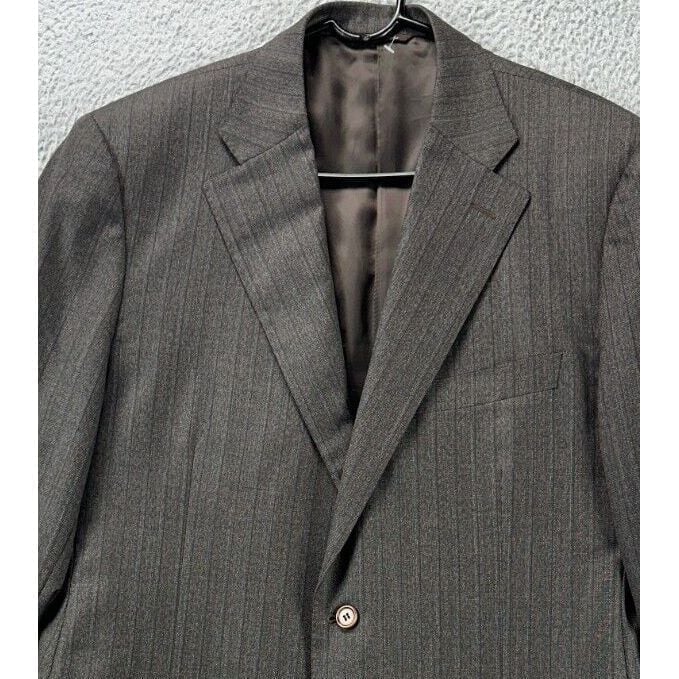 Canali Blazer Mens 54L Adesso Grey Stripe Wool Sport Coat J3 Clothing Italy Made