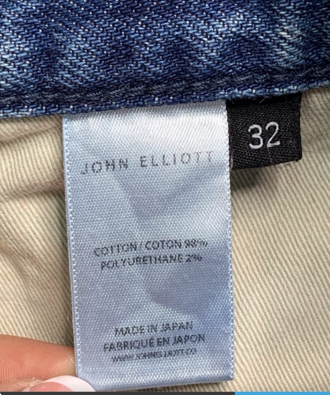 NWOT John Elliott jeans distressed cast 2 32” waist 33.5