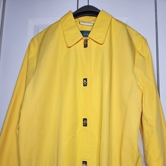 Lauren Ralph Lauren Yellow Women Trench Coat (L)