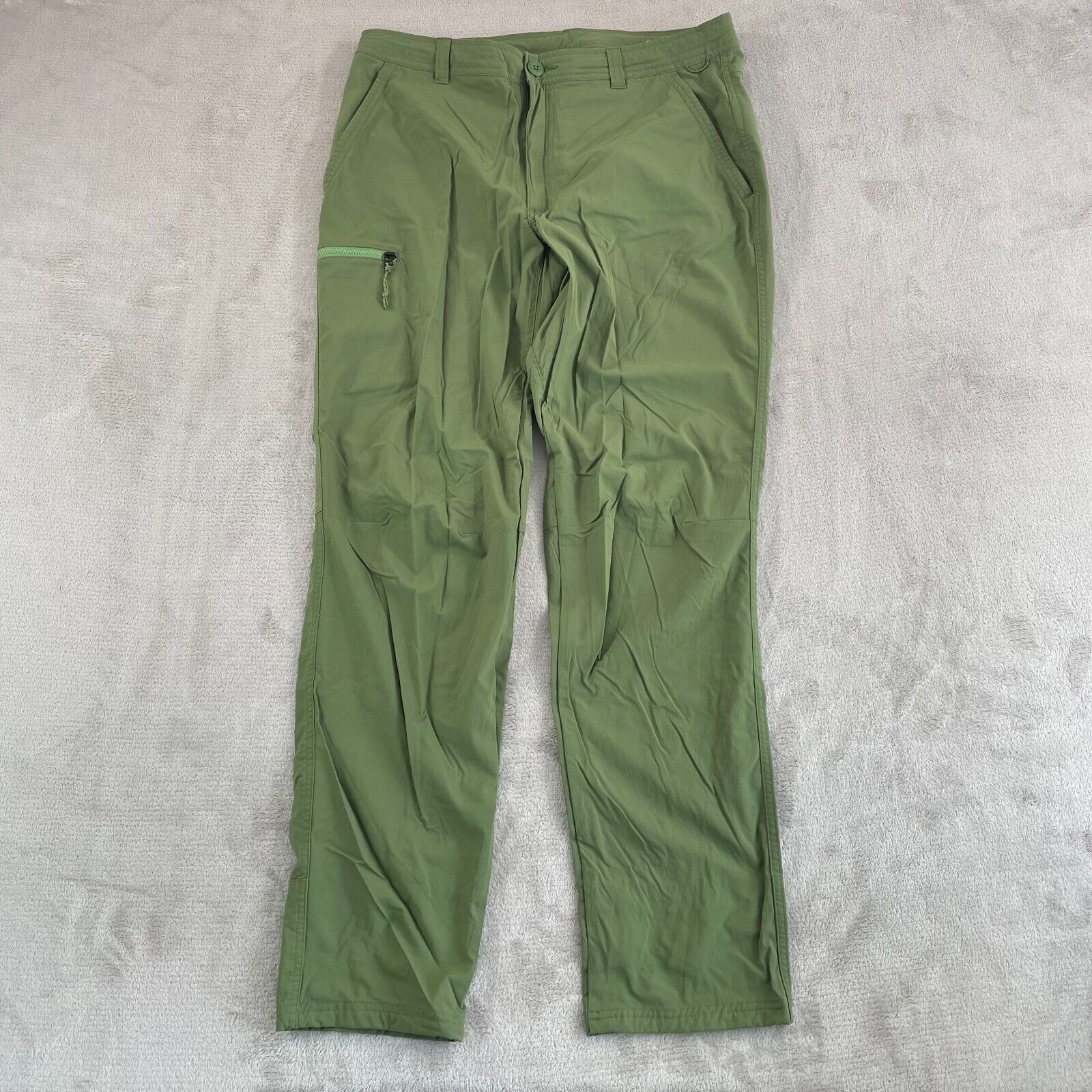 REI Co-op Trailmade Hiking Rain Pants Men 36x32 Woodland Olive Stretch NWOT