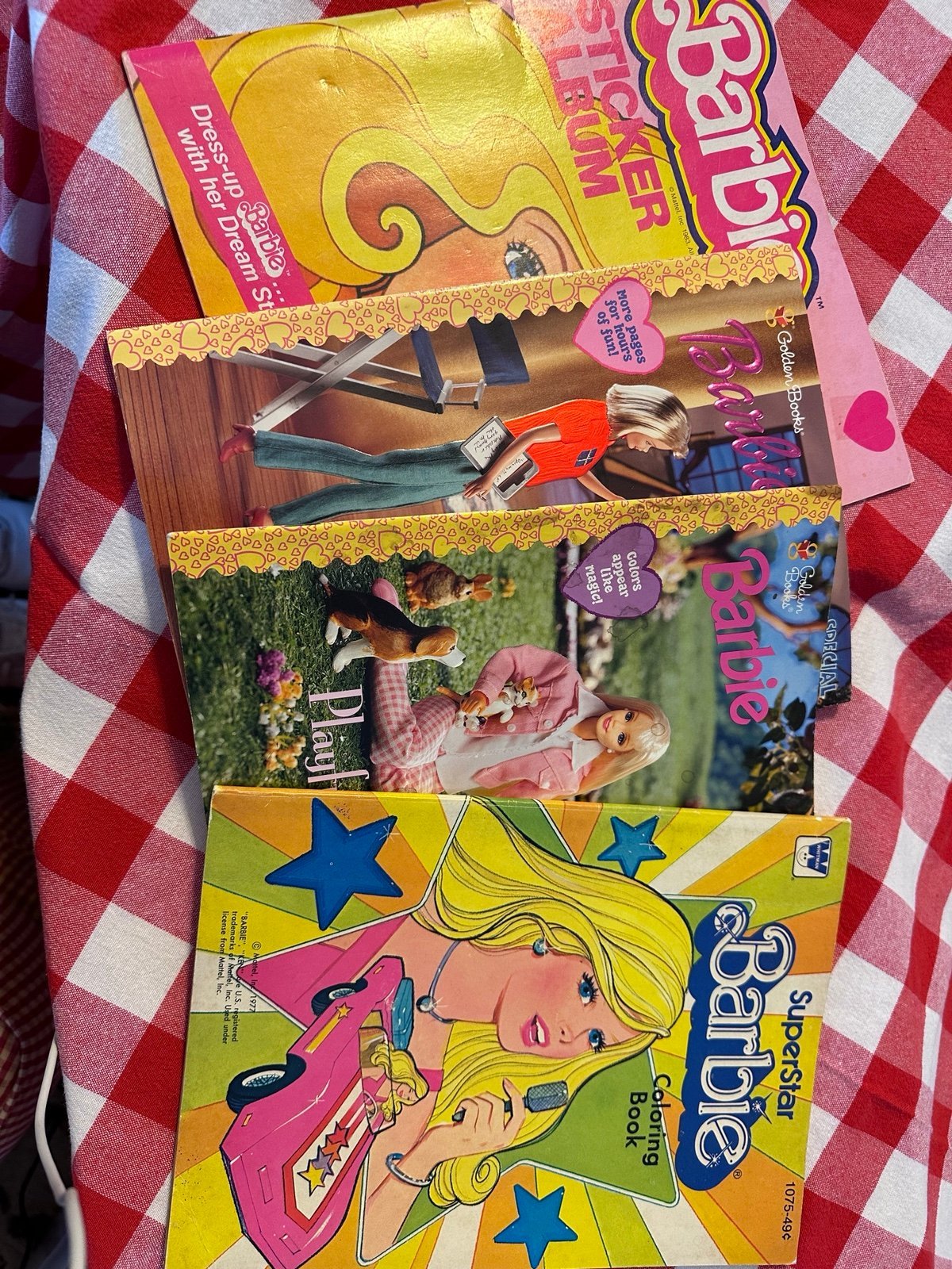 1977 1983 Barbie sticker album and 3 three coloring books collection