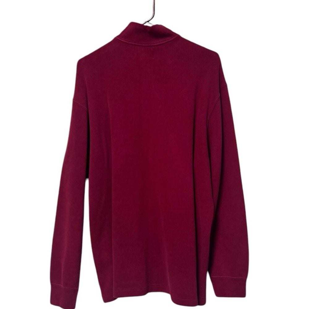 Polo Ralph Lauren Sweater Mens Large Long Sleeve 1/4 Zip Pullover Pony Burgundy