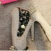 Betsey johnson vintage pin up bow tan platform vendeta heels