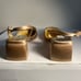 Badgley Mischka Emmie Block Heel Warm Nude Satin Slingback Crystal Buckle Sandal