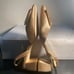 Badgley Mischka Emmie Block Heel Warm Nude Satin Slingback Crystal Buckle Sandal