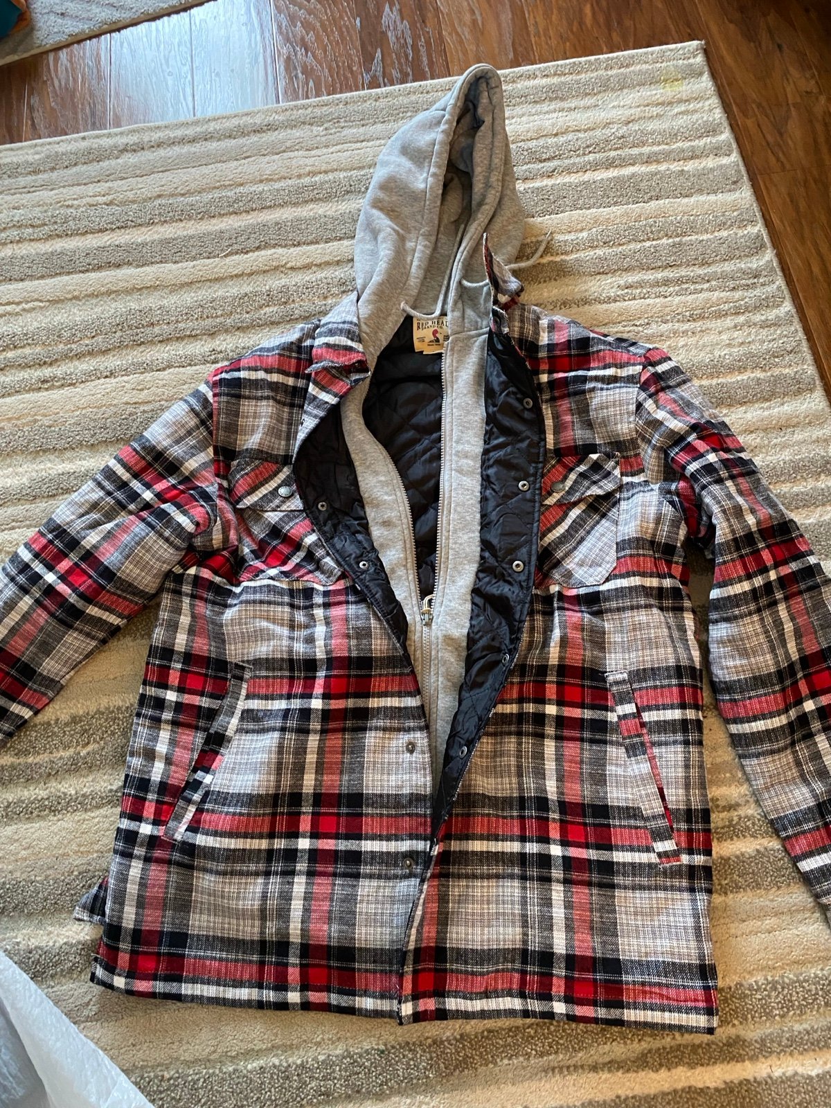 Red Head Co Zip Up Hoodie Flannel BNWT
