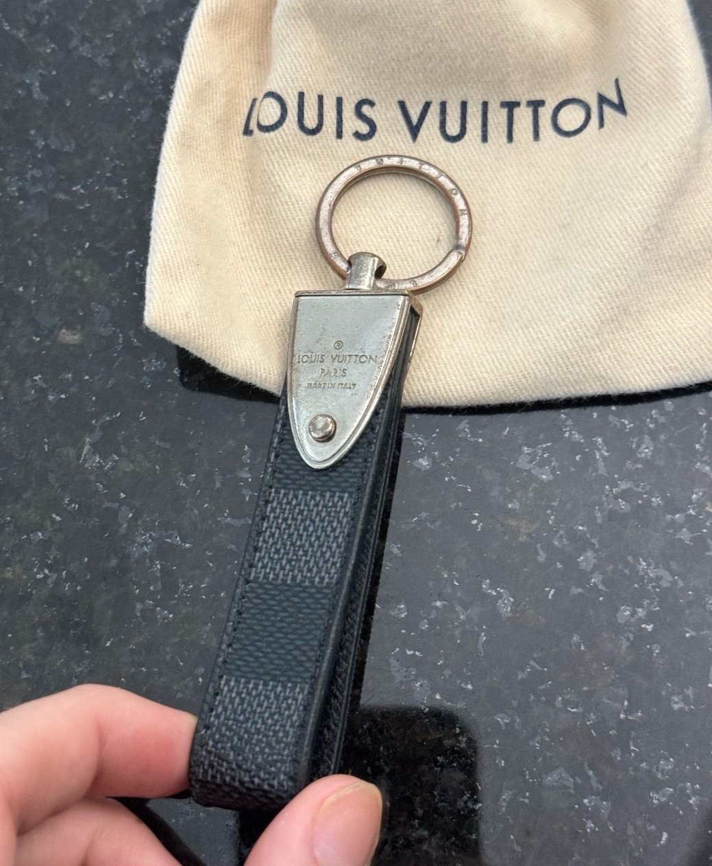 Louis Vuitton Damier graphite keychain